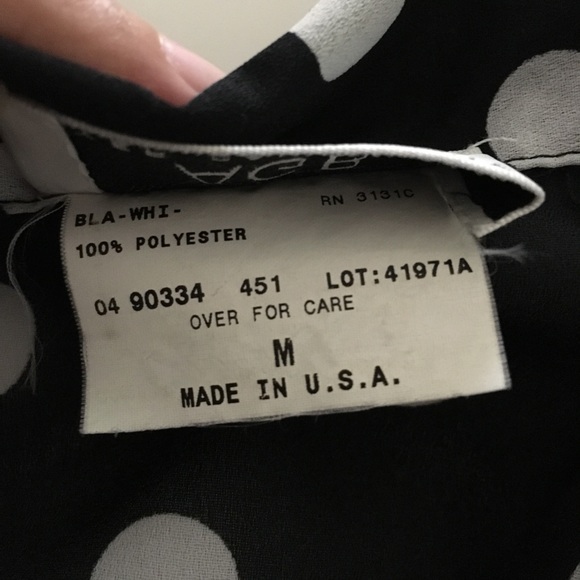 AGB Polka dot Longsleeve blouse Size M - Picture 5 of 5